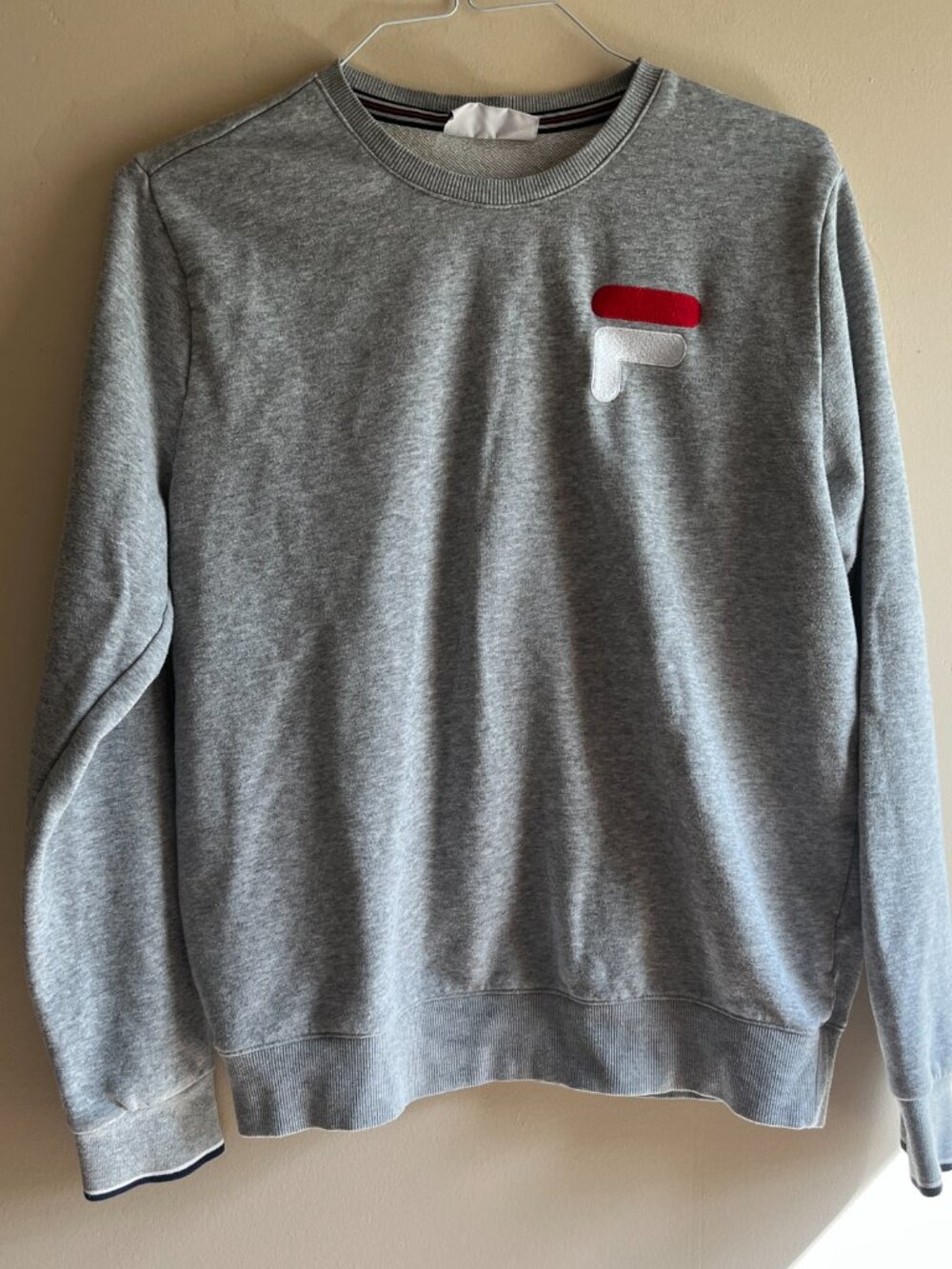 Fila logo grey sweatshirt lounge athletic gym casual streetwear blokecore casual - Picture 4 of 15